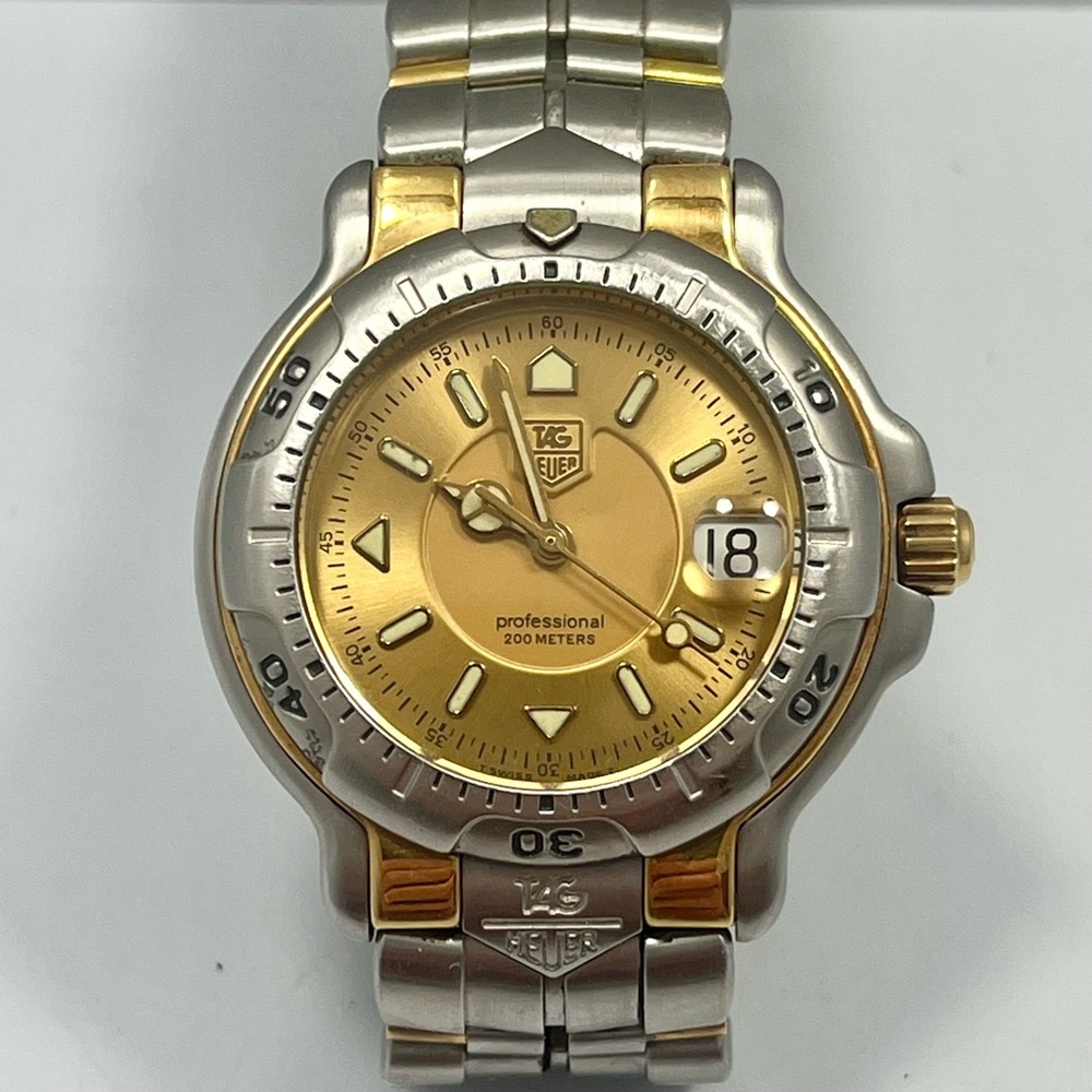 TAG Heuer 6000 SERIES midsize unisex WH1253 GOLD DIAL 2-TONE 35MM
